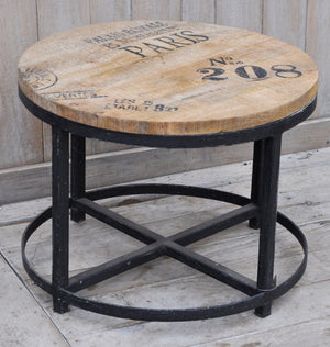 Iron Hardwood Round Coffee Table - decorstore
