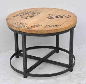 Iron Hardwood Round Coffee Table - decorstore