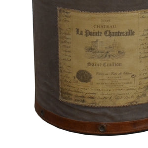French Vintage Leather Top Ottoman - decorstore