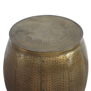 Brass Look Drum Side Table - decorstore