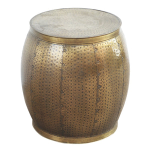 Brass Look Drum Side Table - decorstore