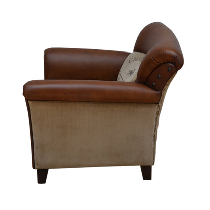Canvas And Leather Polo Vintage Arm Chair - decorstore
