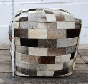 Cube Cowhide Swatch Ottoman - decorstore