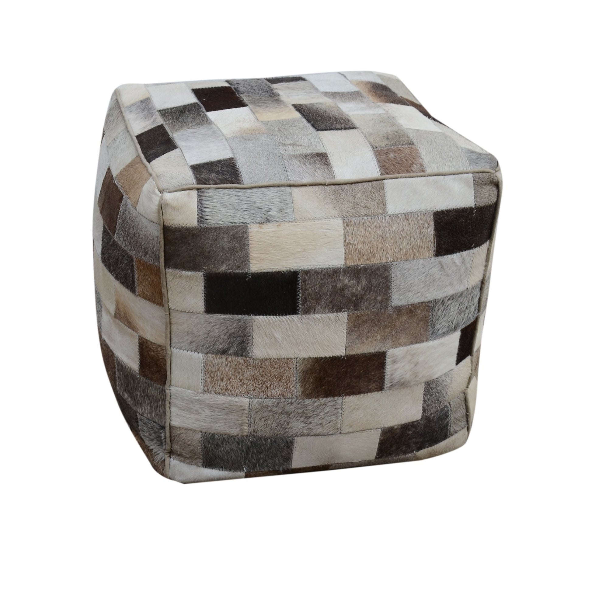 Cube Cowhide Swatch Ottoman - decorstore