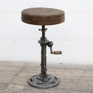 Old World Leather Windup Stool - decorstore