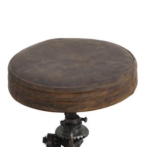 Old World Leather Windup Stool - decorstore