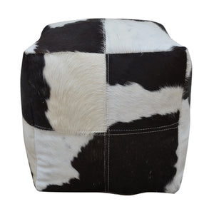 Square cowhide foot stool - decorstore