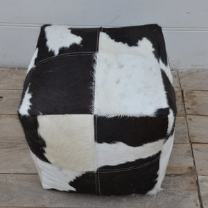 Square cowhide foot stool - decorstore