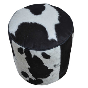 Round cowhide stool - decorstore
