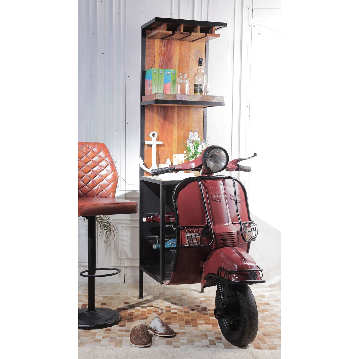 Converted Motor scooter wine bar - decorstore