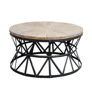 Round Handmade Wrought Iron Wedge Coffee Table - decorstore