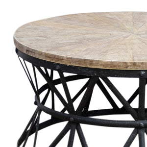 Round Handmade Wrought Iron Wedge Coffee Table - decorstore