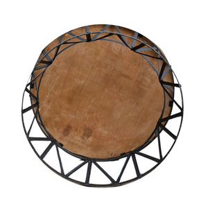 Round Handmade Wrought Iron Wedge Coffee Table - decorstore