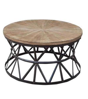 Round Handmade Wrought Iron Wedge Coffee Table - decorstore