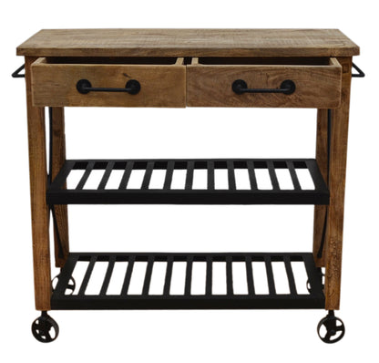 Wooden Wheely Butlers Trolley - decorstore