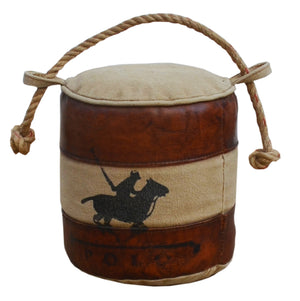 Canvas And Leather Polo Door Stopper - decorstore