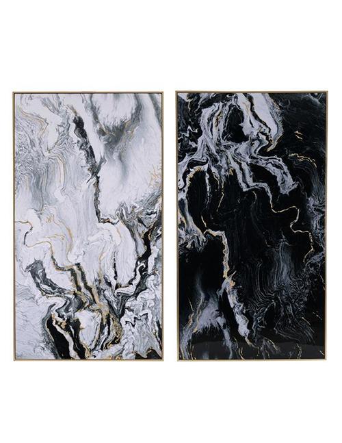 Marbled Print Wall Art Set Of 2 Long - decorstore