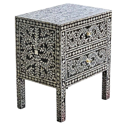 Mother of Pearl Midnight Shimmer Bedside Table - decorstore