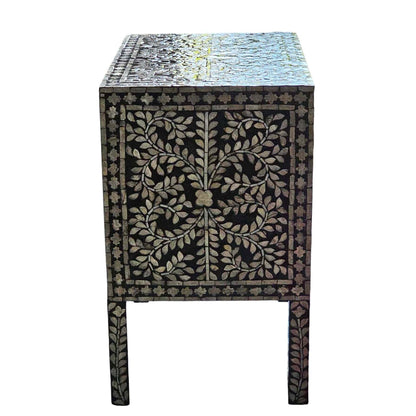 Mother of Pearl Midnight Shimmer Bedside Table - decorstore