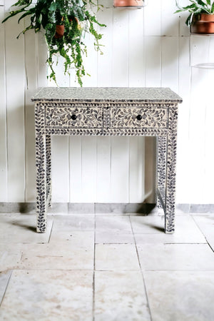 Mother of pearl Iridescent Serenade Console Table /desk - decorstore