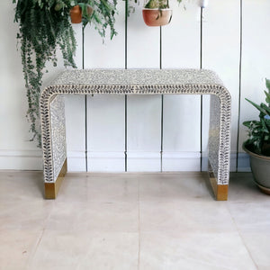 Mother of Pearl Monochrome Console Table - decorstore