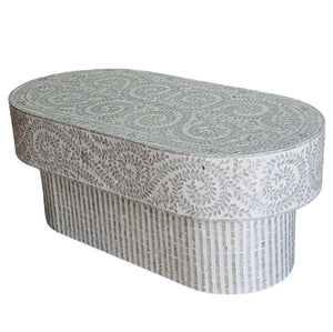 Mother of Pearl Azure Oasis Oval Coffee Table - decorstore