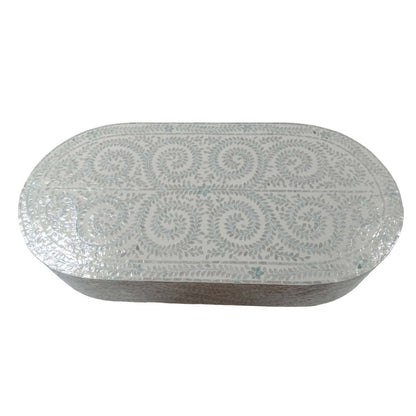 Mother of Pearl Azure Oasis Oval Coffee Table - decorstore