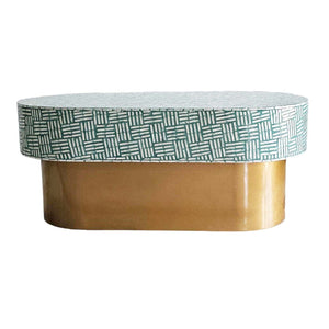Mother of pearl Aquamarine Breeze Oval Coffee Table - decorstore