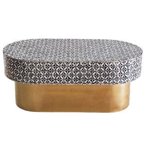 Mother of pearl Monochrome Pearl Oval Coffee Table - decorstore