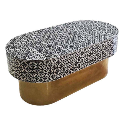 Mother of pearl Monochrome Pearl Oval Coffee Table - decorstore