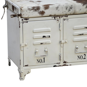 Cowhide Locker Lounge Seat - decorstore