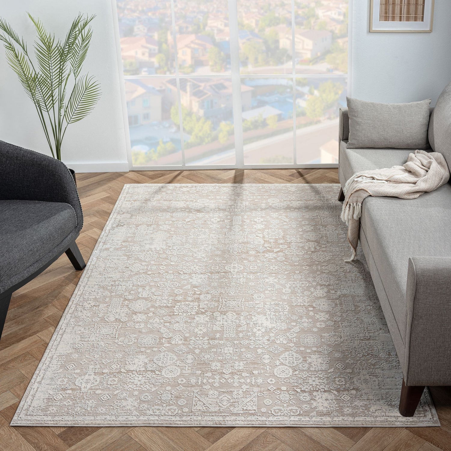 Oxford 564 Cream Designer Rug - decorstore