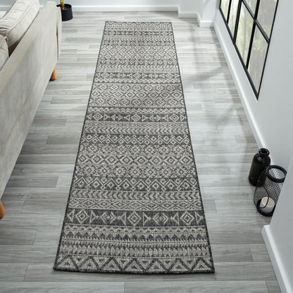 Alfresco 421 Charcoal Floor Runner Rug - decorstore