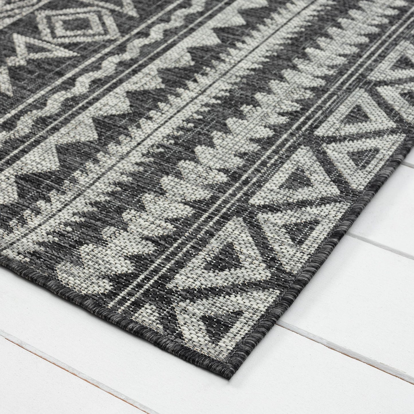 Alfresco 421 Charcoal Designer Rug - decorstore