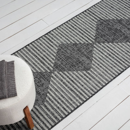 Alfresco 425 Ebony Floor Runner Rug - decorstore