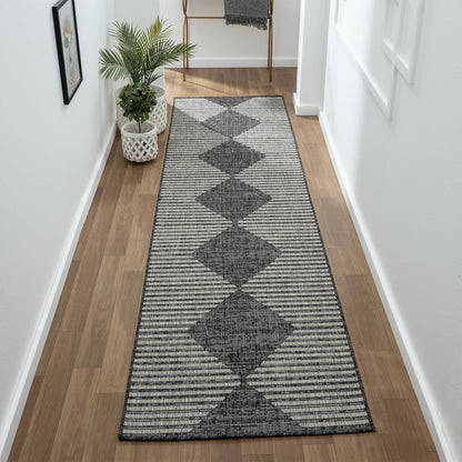 Alfresco 425 Ebony Floor Runner Rug - decorstore