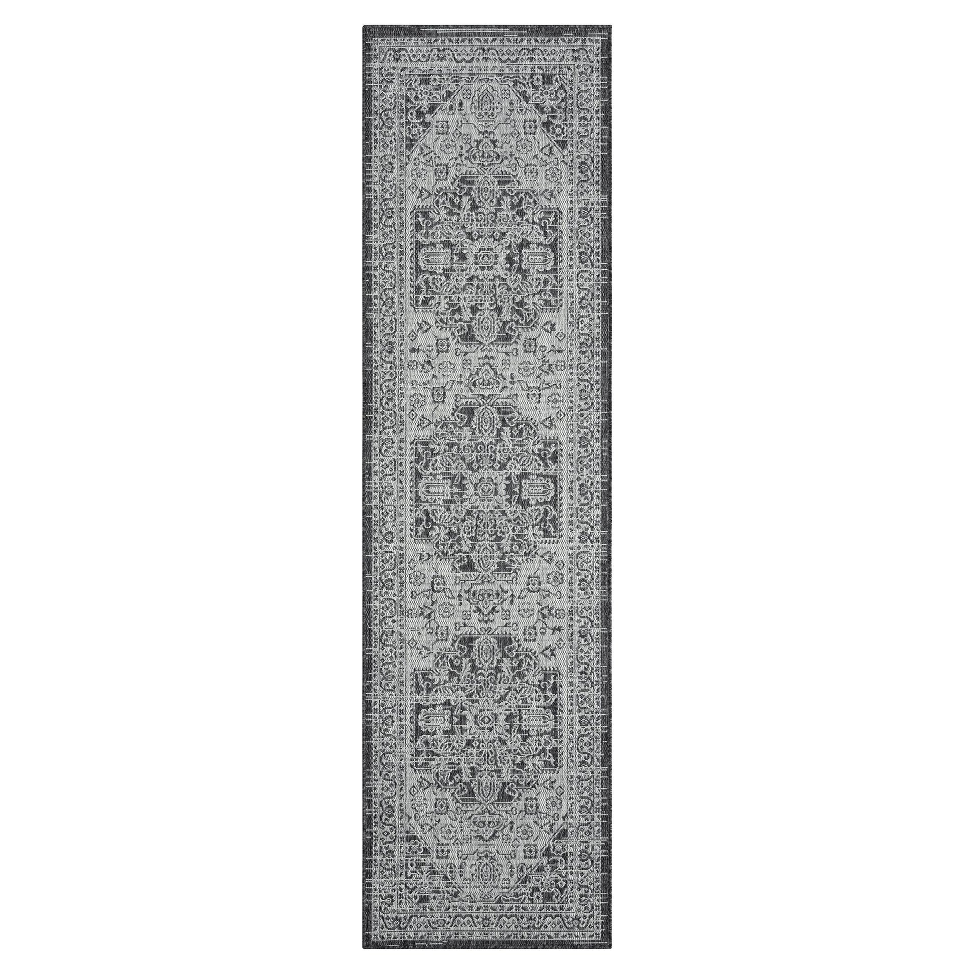 Alfresco 424 Slate Floor Runner Rug - decorstore