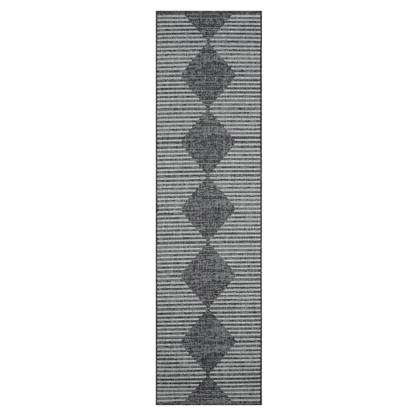 Alfresco 425 Ebony Floor Runner Rug - decorstore