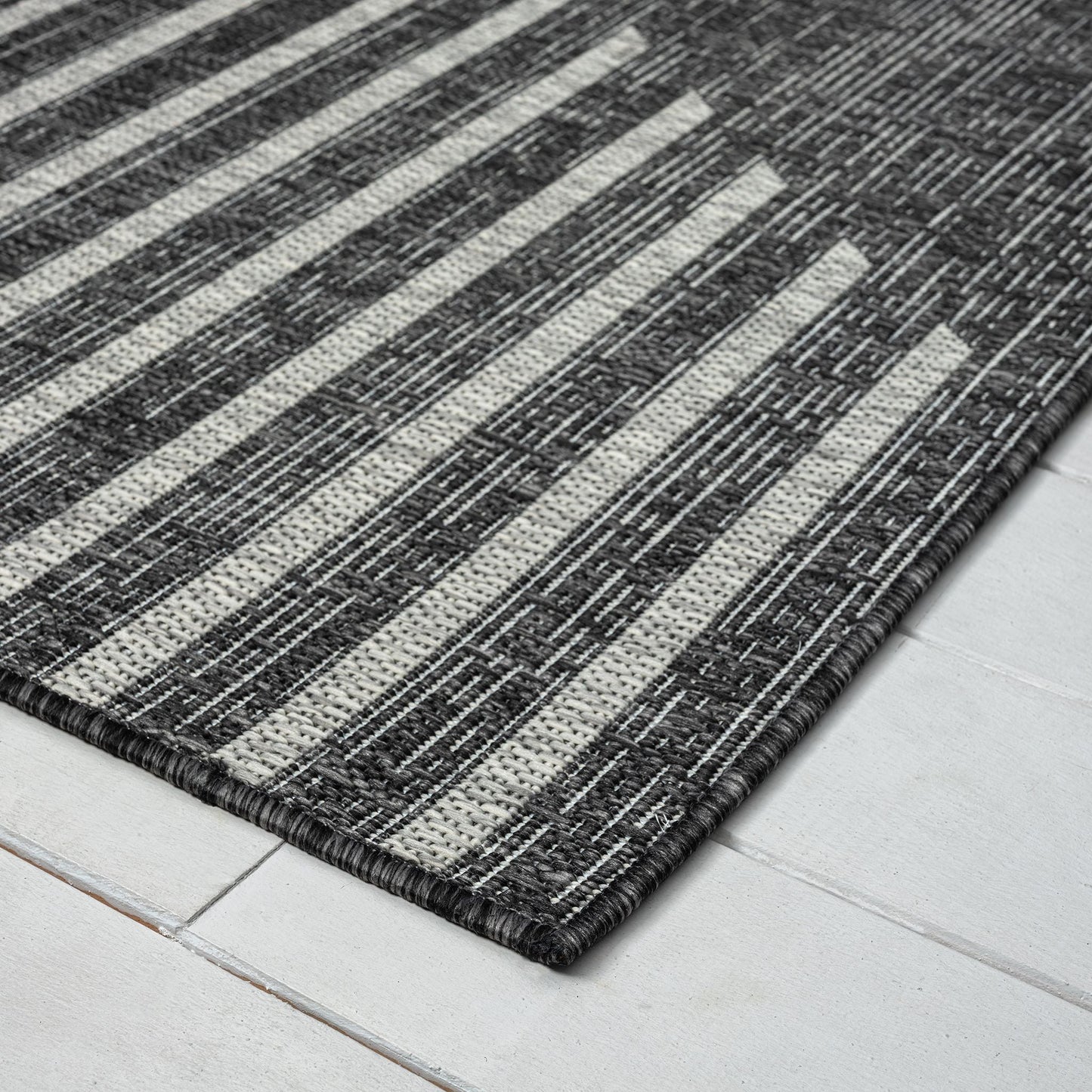 Alfresco 425 Ebony Floor Runner Rug - decorstore