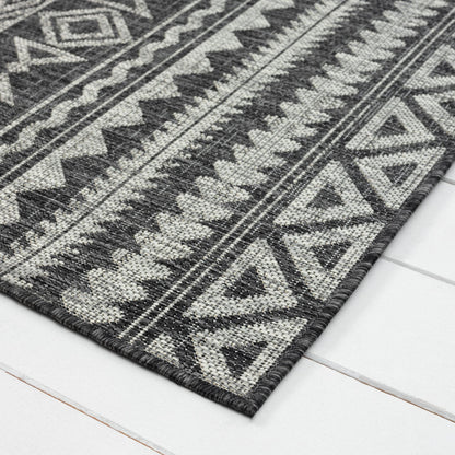 Alfresco 421 Charcoal Floor Runner Rug - decorstore