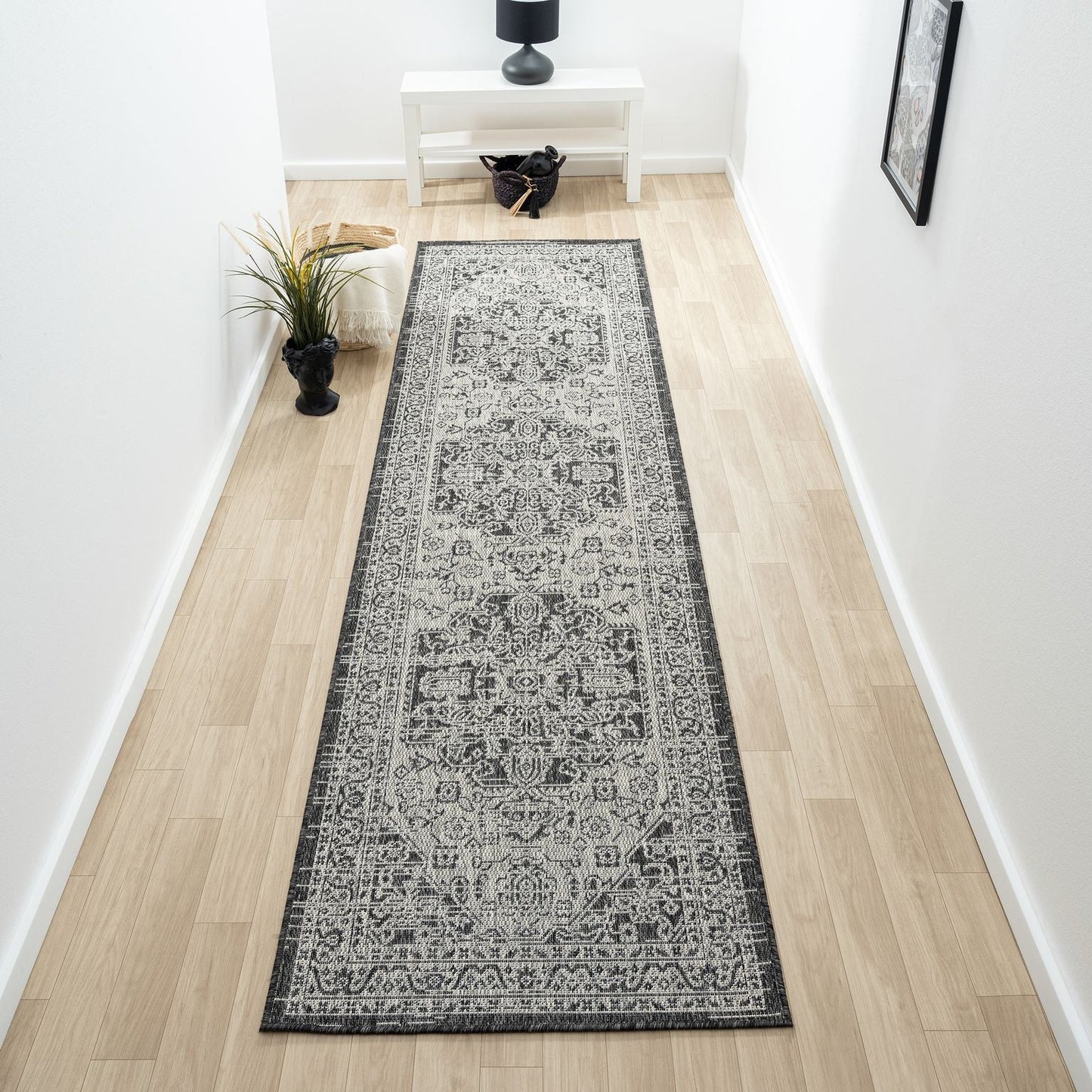 Alfresco 424 Slate Floor Runner Rug - decorstore