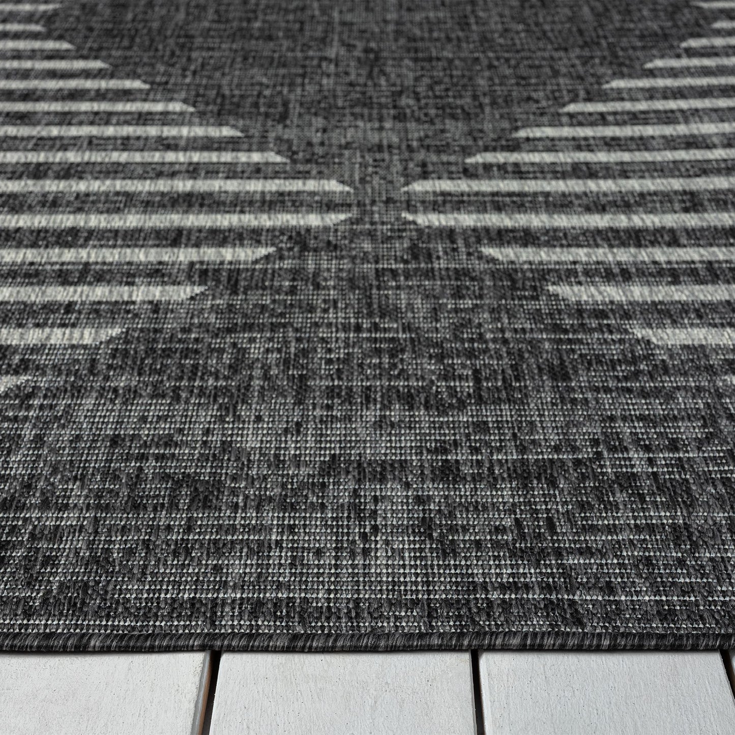 Alfresco 425 Ebony Floor Runner Rug - decorstore